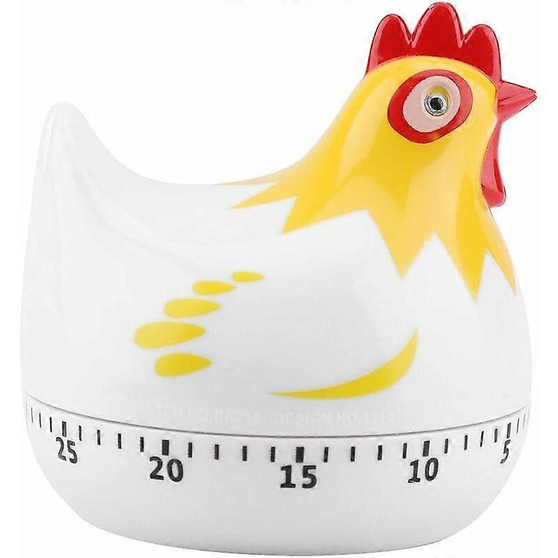 White Cartoon Style Hen Shaped Kitchen Timer