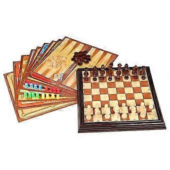 Juego multi-juego de tablero de madera 12 Juegos Clásicos en