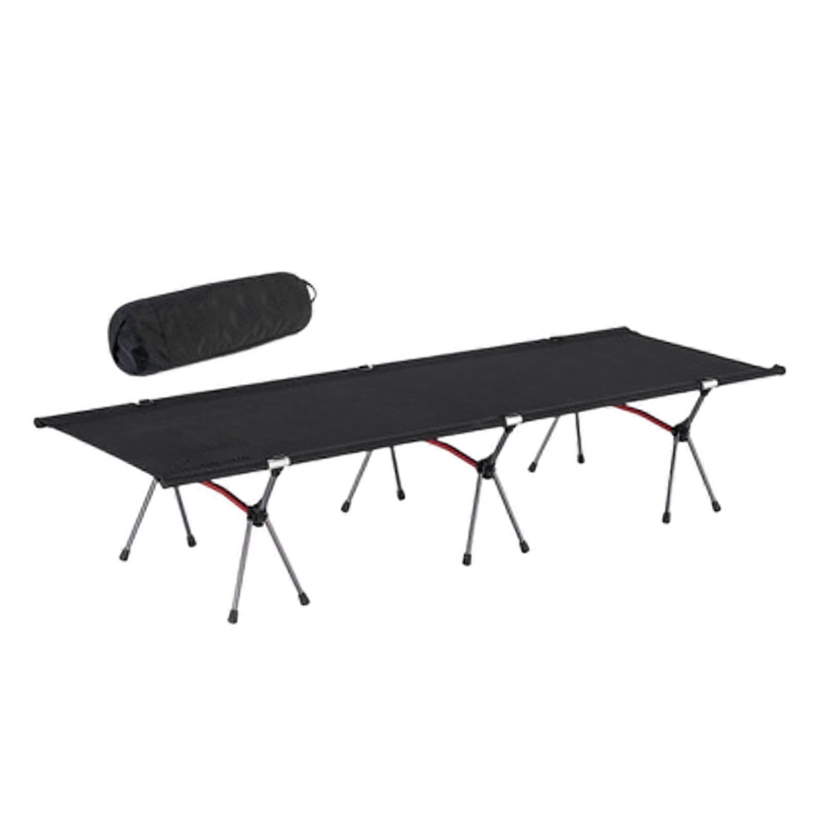 Foldbar Campingseng Foldbar Gæsteseng Udendørs seng til Hjem Rejse Middagspause Sort
