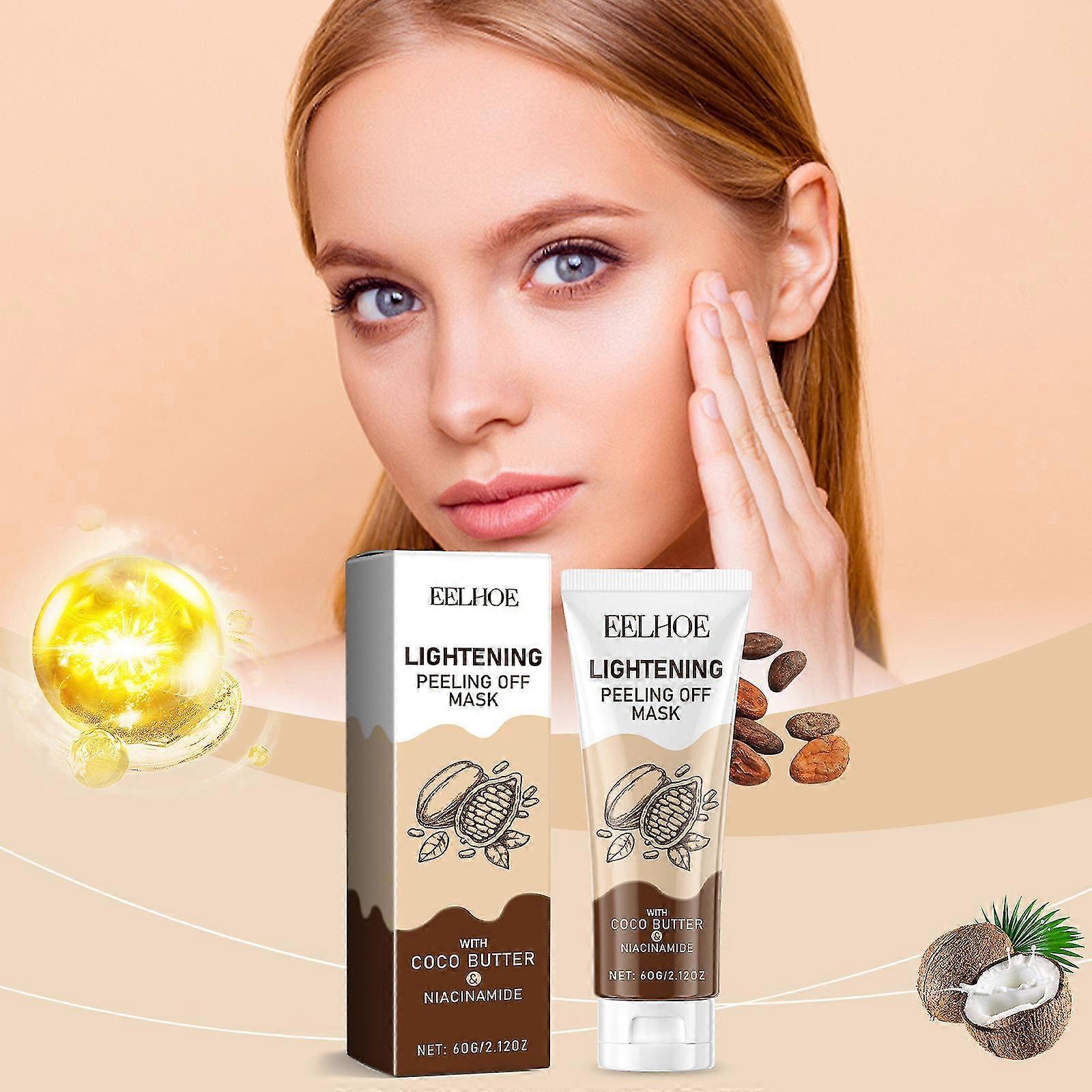 Lightening Peeling Off Mask, Lightening Peel Off Mask With Coco Butter & Niacinamide, Poreless Deep Cleanse Mask Blackhead Remover Mask