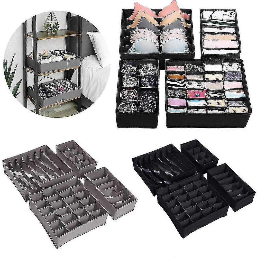 4 Pcs Foldable Underwear Drawer Clothes Storage Boxes