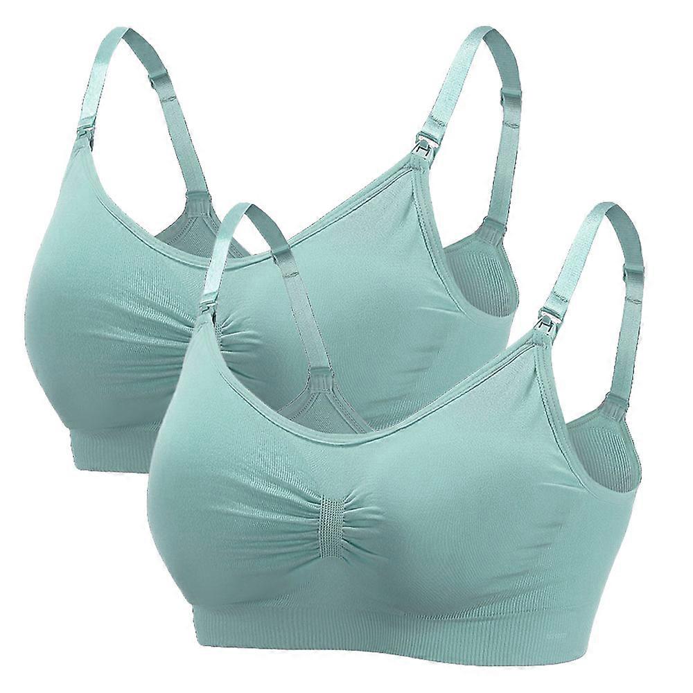 Lactation with women's lactation bra no underwire traceless front open buckle gathered lactation underwear 2-piece set