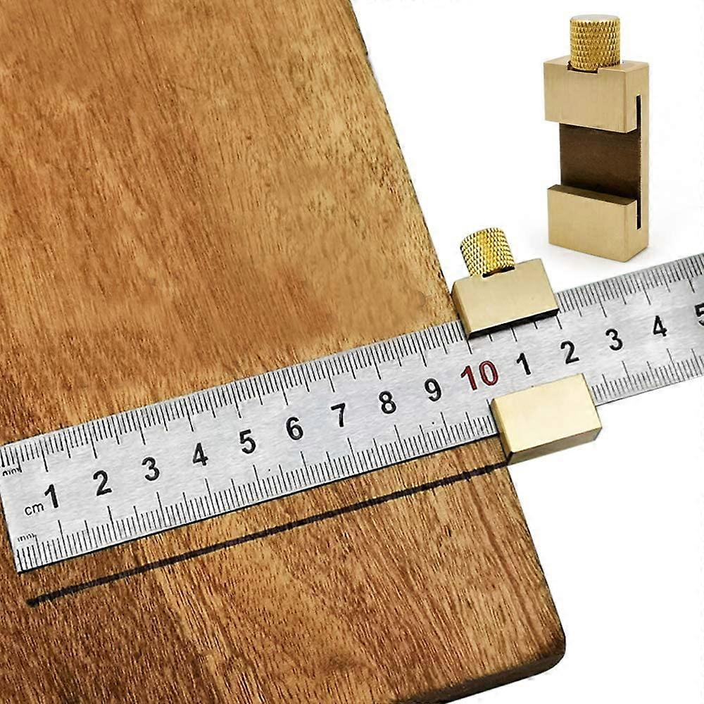 Ruler Tool Brass Steel Ruler Block, Marking Gauge, Stop Ruler, Marking Ruler 30 , Brass Ruler, Marking Tool, Ruler Stopper, Marking Gauge with Stopper