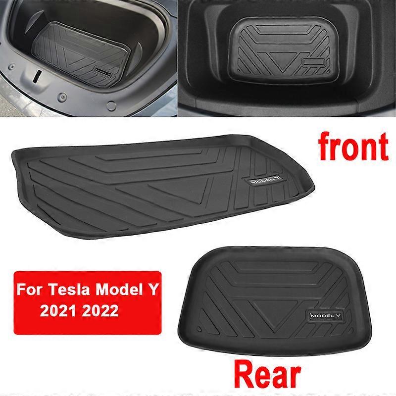 TPE Front and Rear Car 3D Trunk Mat Floor Mats For Tesla Model Y ModelY 2022- 2023 Storage Box Cargo Tray Liner Carpet Foot Pad