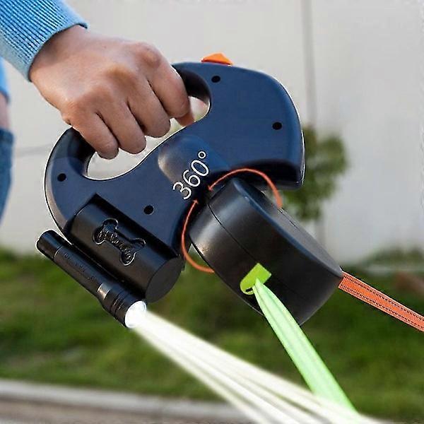 Retractable double pet leash with easy portable swivel