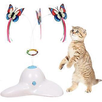 Katteleker, Morsom trening Elektrisk Flutter Roterende Kattunge Leker, Cat Teaser Med Butterfly Erstatning