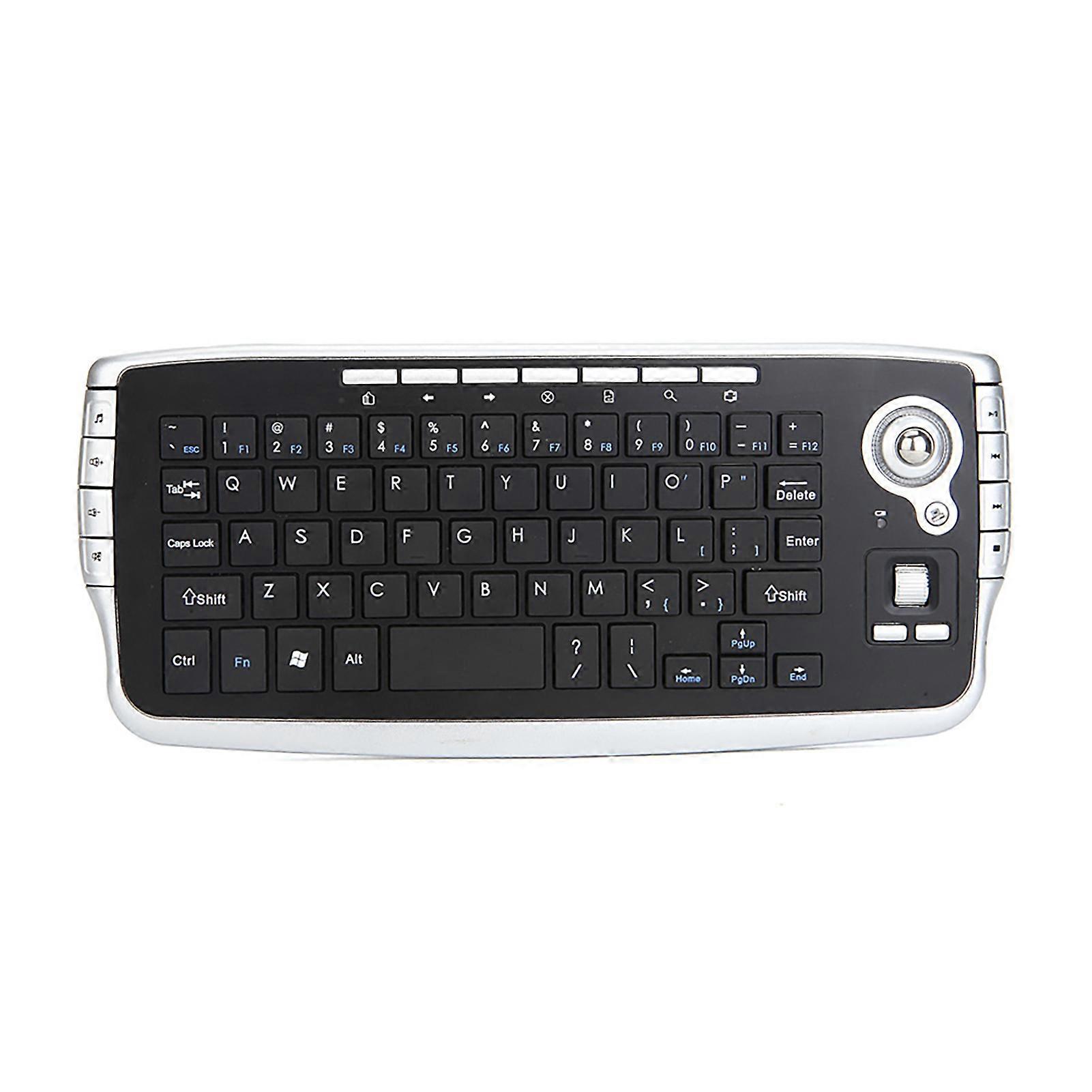 Wireless Keyboard Ergonomic Multifunctional Backlight Function 78 Keys 2.4G Mini Keyboard with Trackball Mouse Scroll Wheel for Notebook