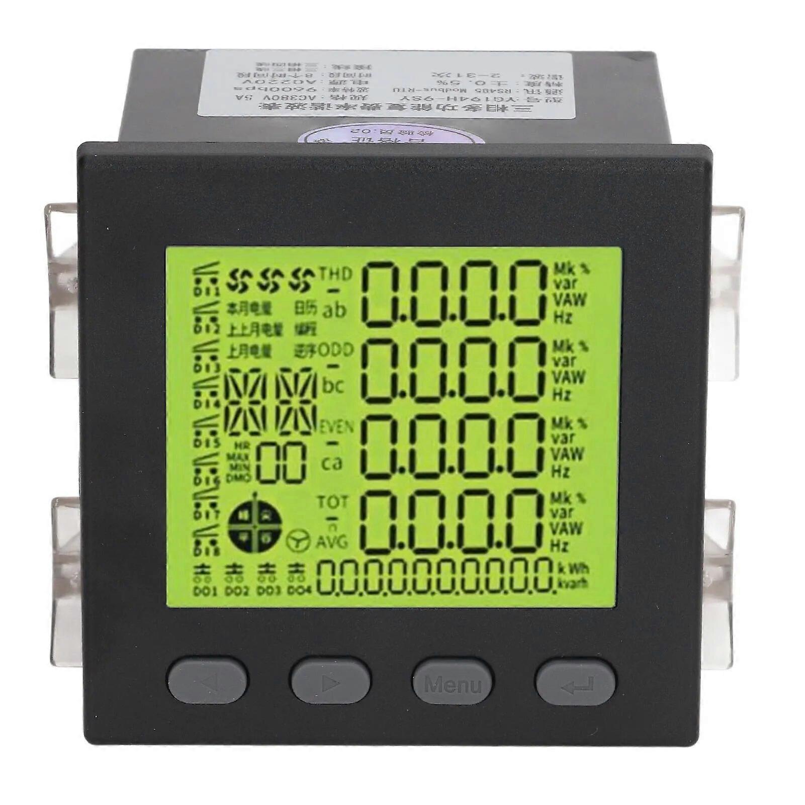 Power Meter Electrical Usage Monitor Multi Function 3 Phase AC220V RS485 Communication High Accuracy for Intelligent Buildings