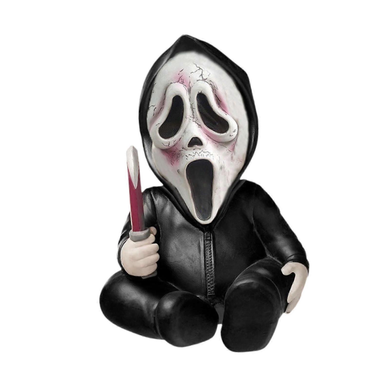 Scream Sitting Skeleton Figurine Decorative Statue for Office Tabletop Shelf