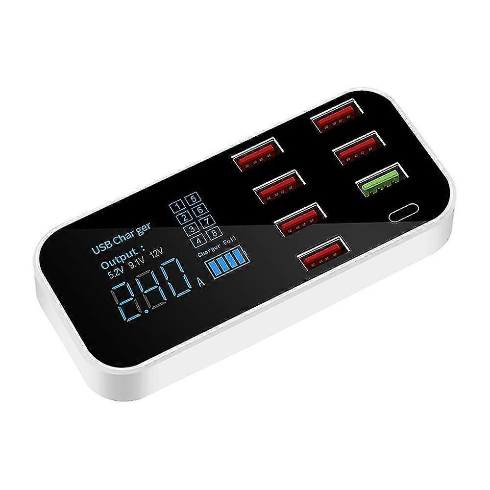 A9S + 8-Port-Autoladegerät mit LED-Anzeige TypC QC3.0 Schnellladung Intelligenter tragbarer Safe