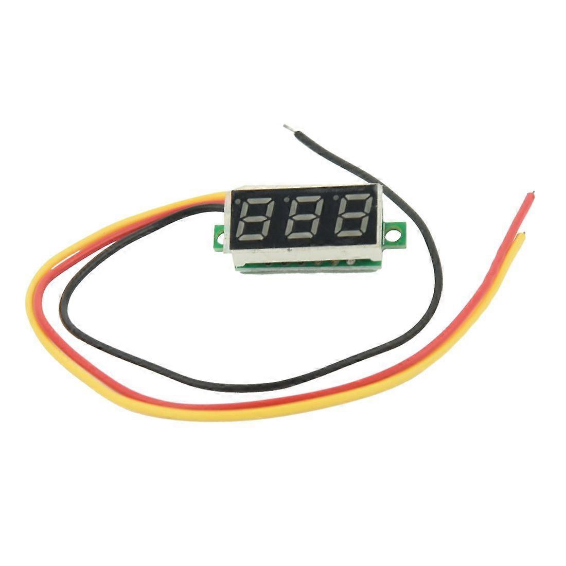 Mini Digital Voltmeter DC 0-100V LED Panel Voltage Meter 3-Digital With 3 Wires Red