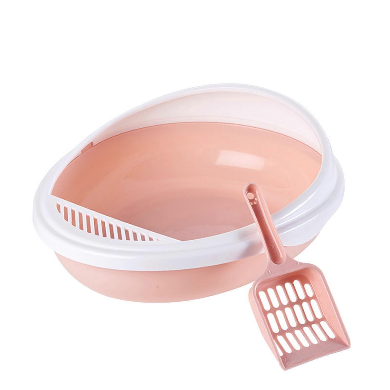 Semi-Enclosed Cat Litter Basin High-sided Anti-Splashing Litter Box for Puppy Cat