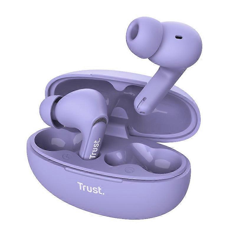 Trust Yavi - Wireless In-Ear Bluetooth TWS Ohrhörer mit Ladecase & ENC (Lila)