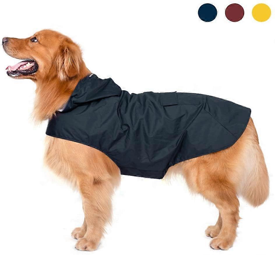 Extra Large Hooded Dog Raincoat With Reflective Strips