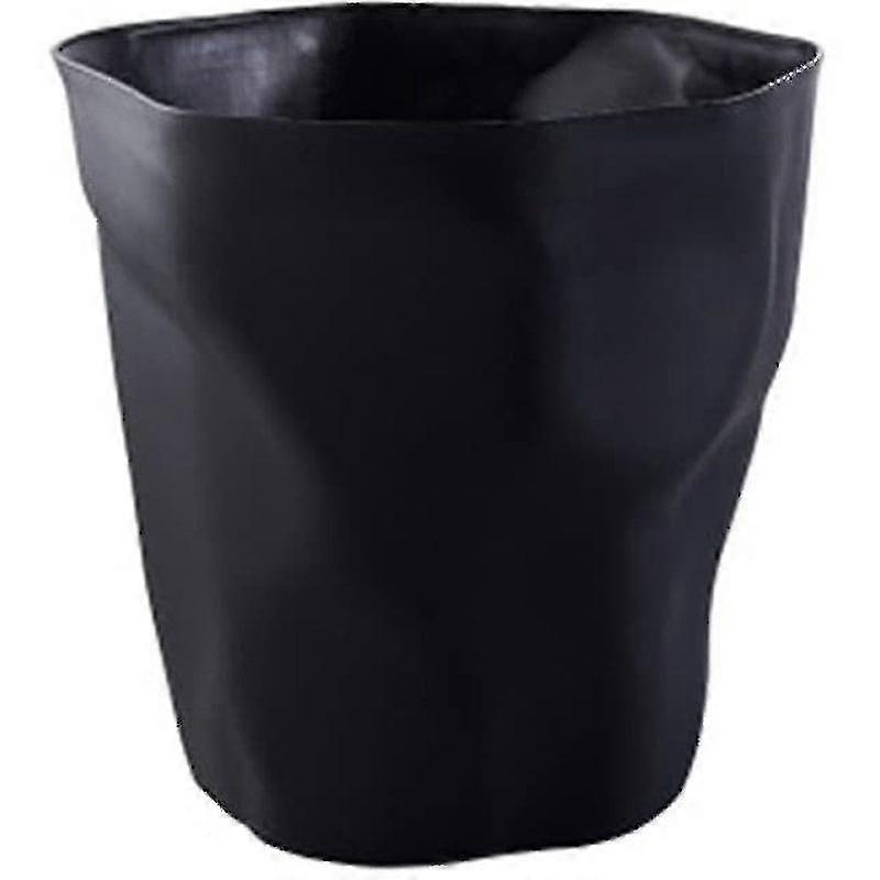 Mini Garbage Can Irregular Shape Trash Can Recycle Bin Plastic,black