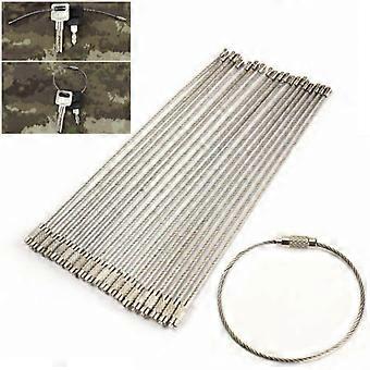 10 Pcs Stainless Steel EDC Aircraft Cable Wire Key Chain Ring
