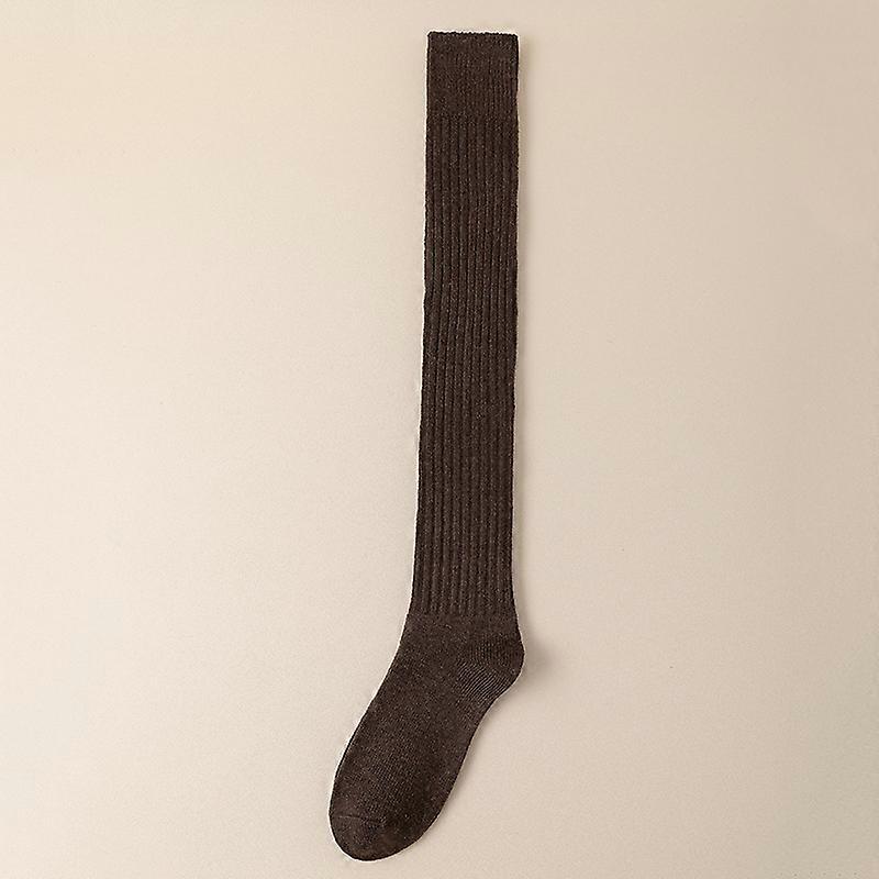 Women's Over The Knee High Boot Socks brown 65cm
