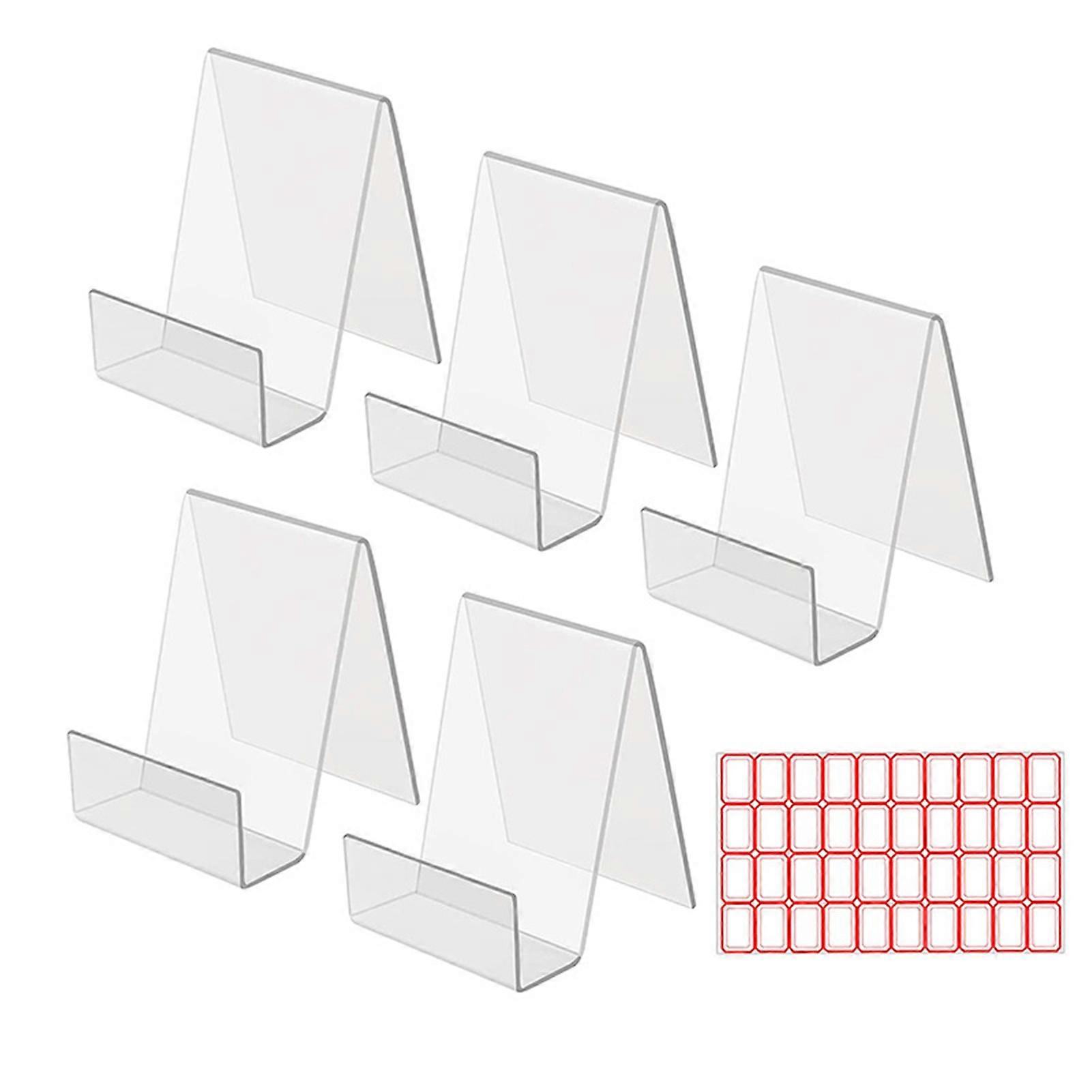 5 Pcs Clear Display Rack Stable Anti-skid Book Stand Postcard Frame Picture Storage Shelf Magazine Plate Phone Book Display Holder Shop Window Exhibit
