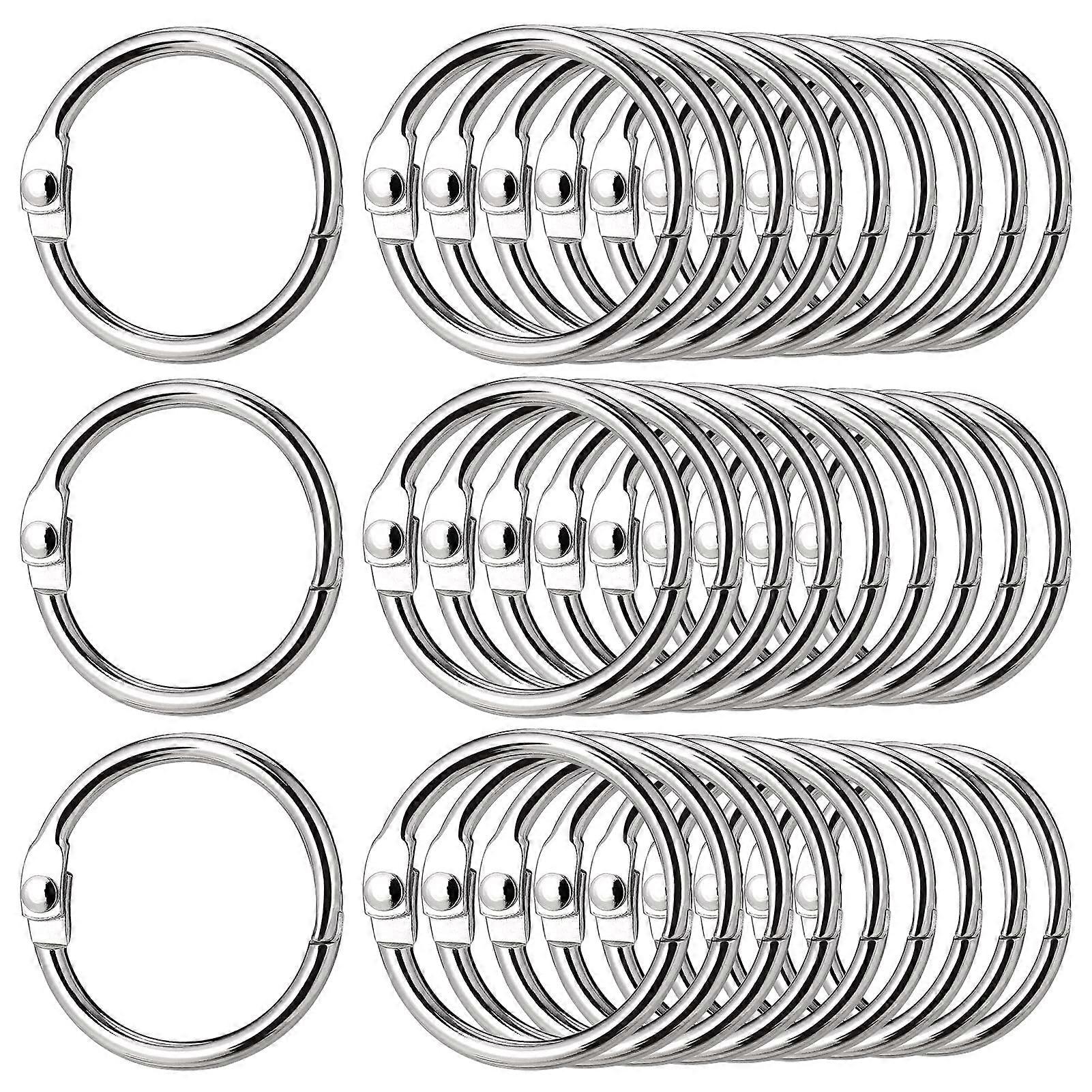 100 Pcs 25mm Loose Leaf Binder Rings for Flash Cards, Papers