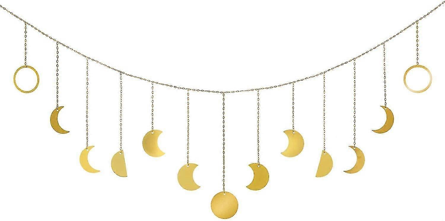 القمر المرحلة الجدار شنقا الذهب القمر إكليل ديكور بوهو ديكور المنزل ساطع القمر شنقا الفن Orname