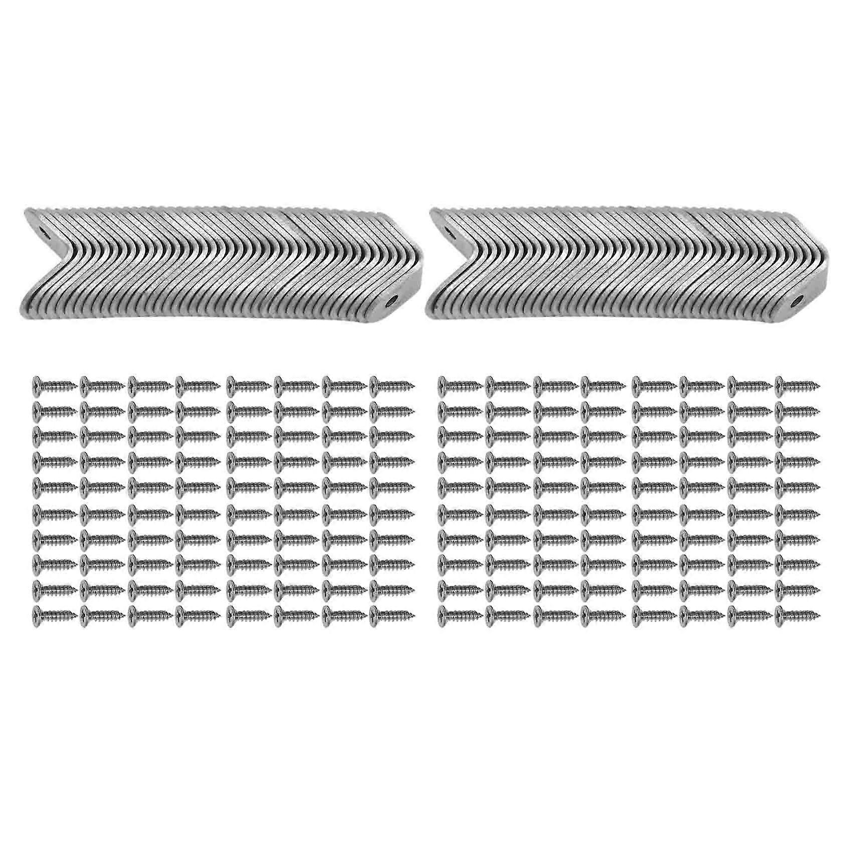 80PCS L Bracket Corner with 160PCS Screws, Corner Bracket, Angle Bracket Fastener for Wood Furnitur