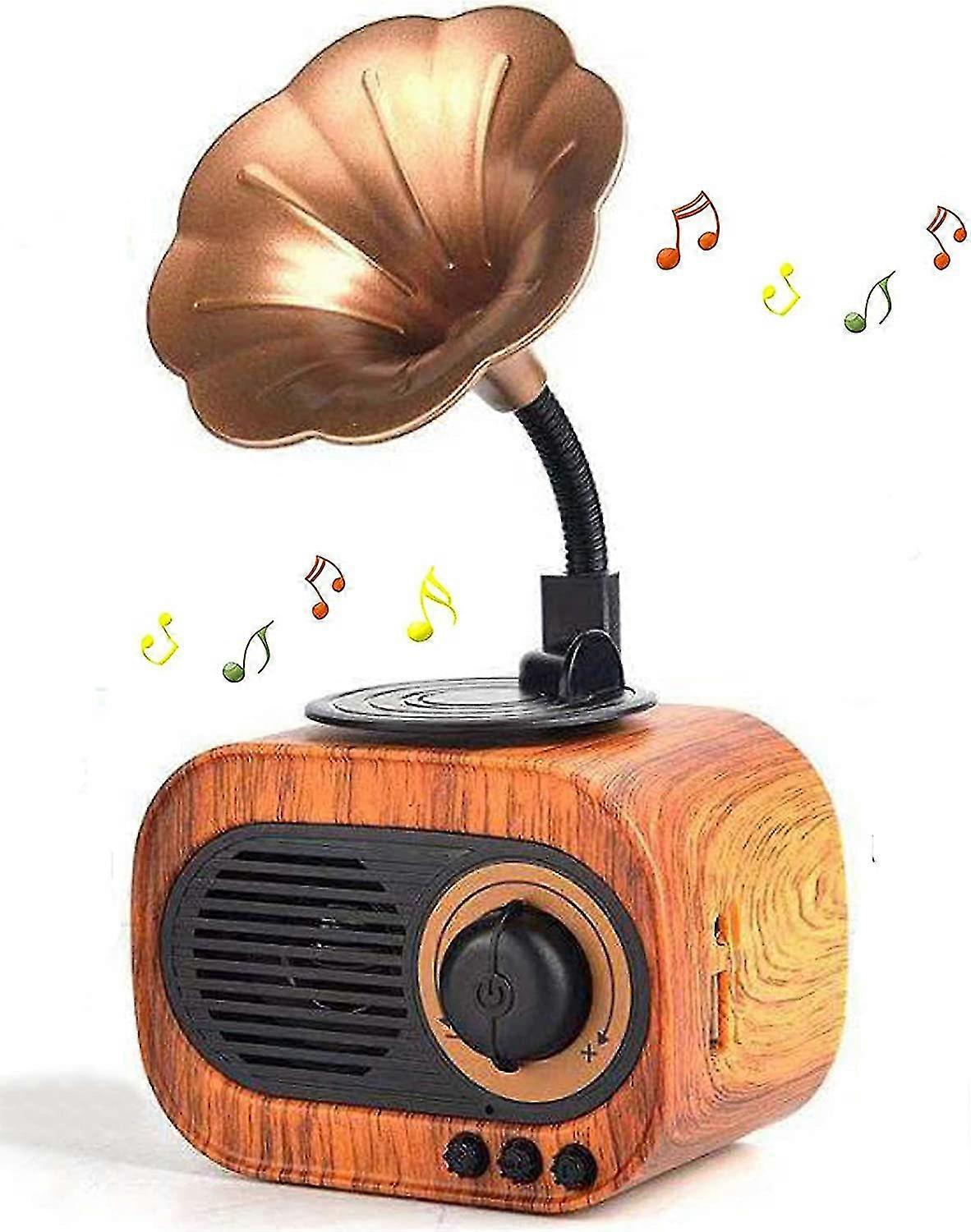 Retro Music Speaker Vintage Wireless Speaker Portable Outdoor Speaker Loud Stereo Sound Rechargeable Speaker Built In Mic Support Answering Calls Usb