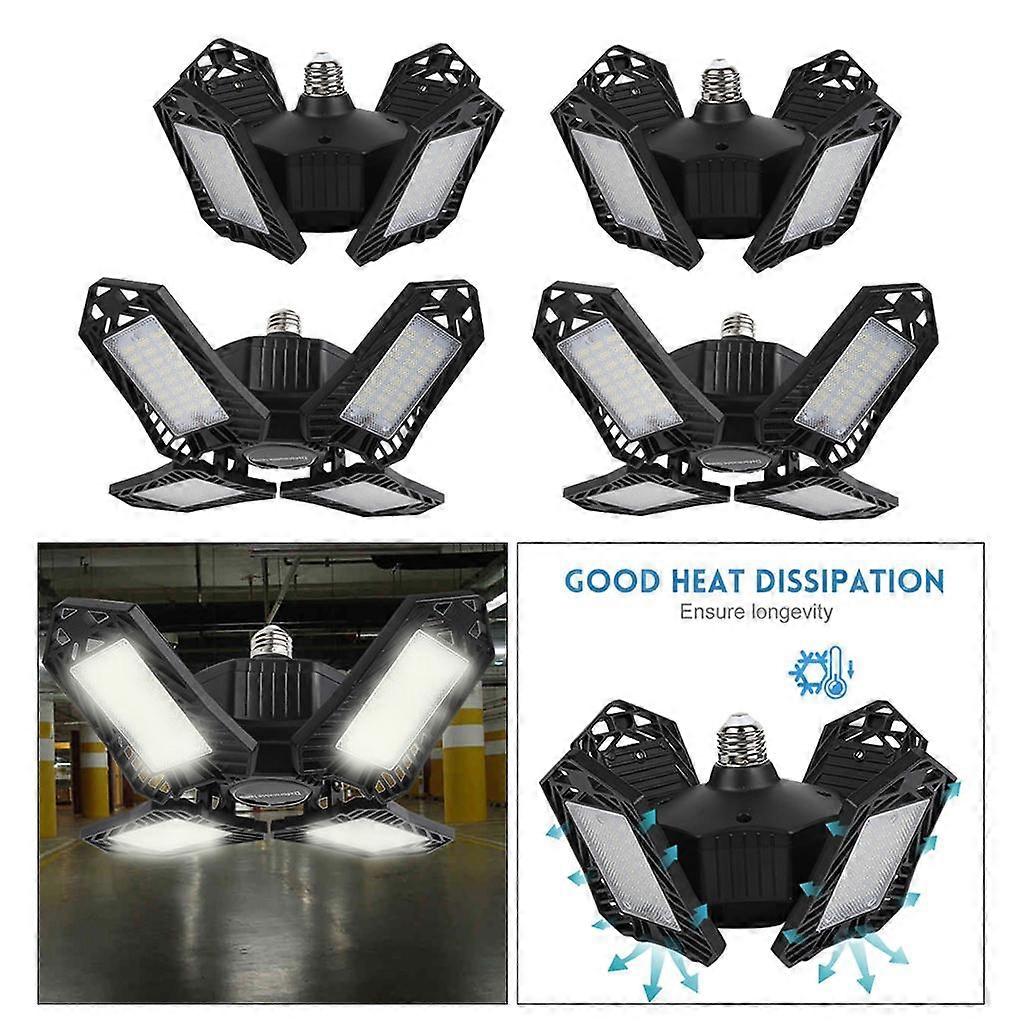 4pcs 150W Workshop Garage Light Lighting Ceiling Lights Deformable Black