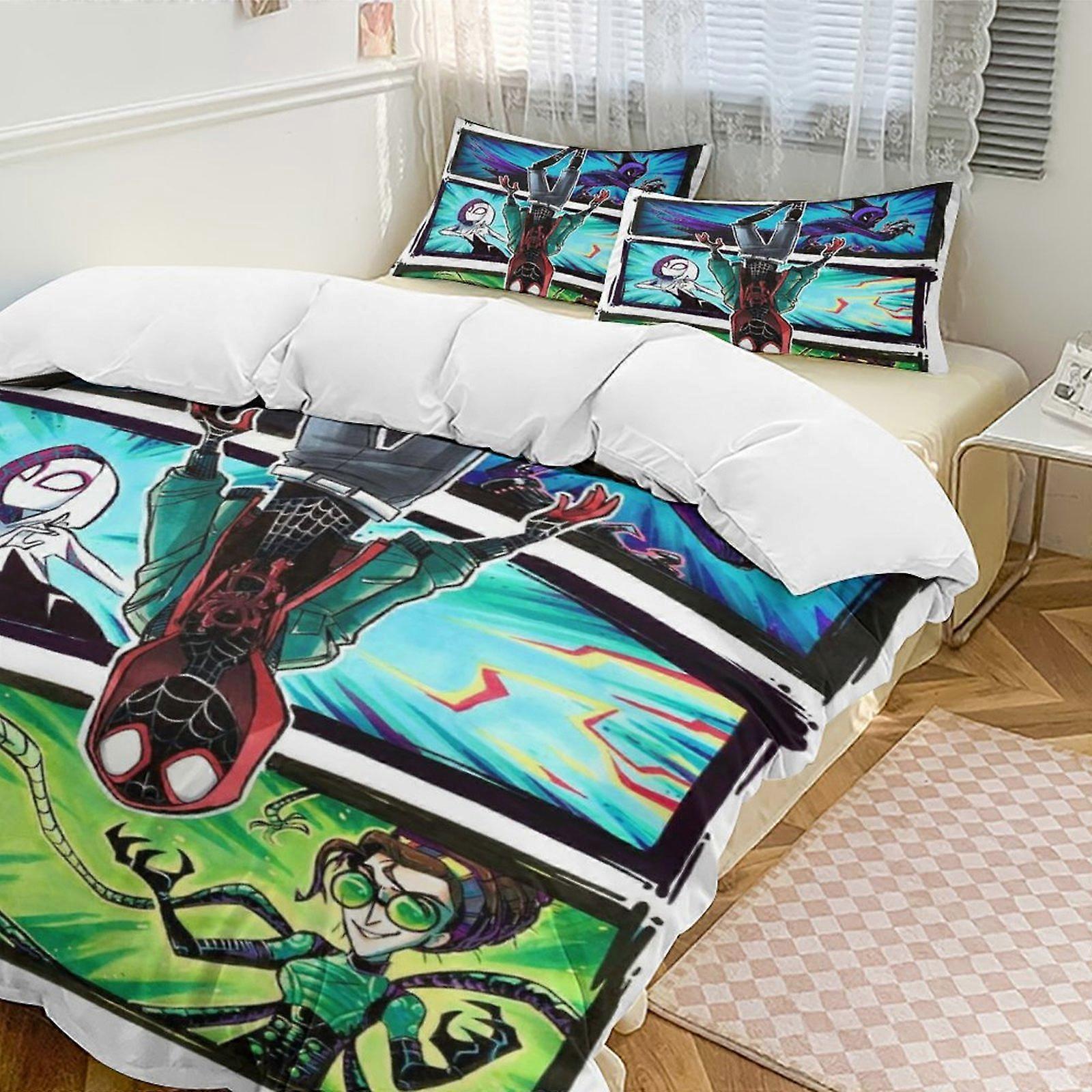 Bedding set HL622 Miles Morales Down Duvet Cover Microfiber Bedding Set, 1 Down Duvet Cover and 2 Pillowcases XN622