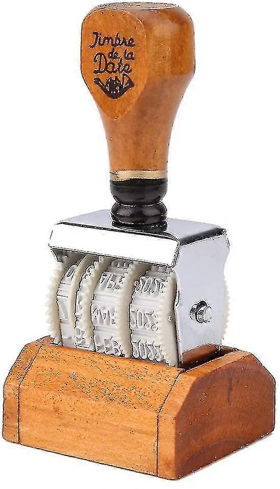Wooden Handle&base Roller Date Stamp,rubber Stamp For Diy Craft Card Making Scrapbooking
