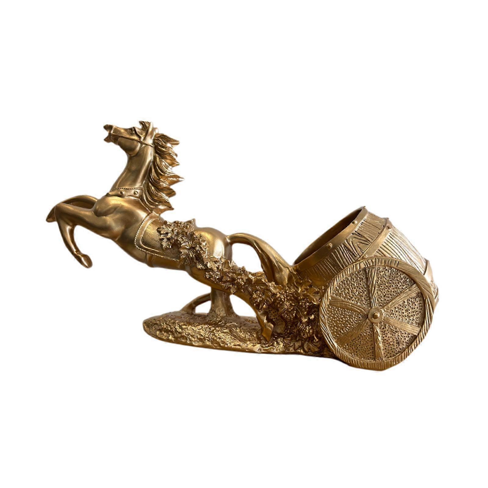 Wine Bottle Holder Animal Figurine Bottle Rest Statue for Bar Countertop Decor Gold