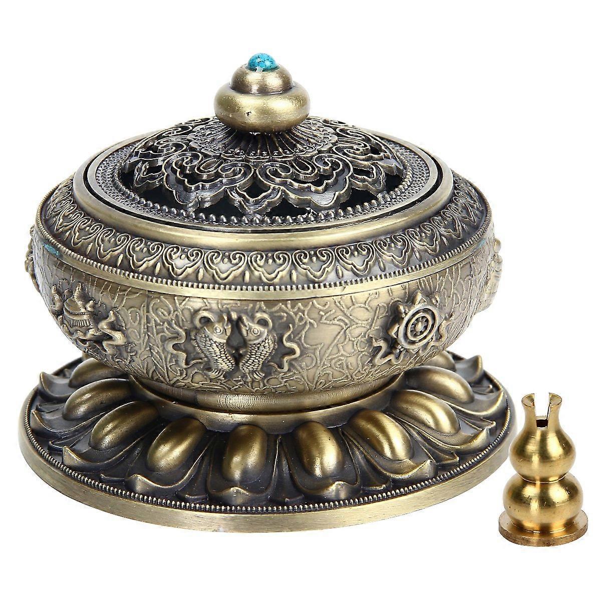 Incense Censer Burner Holder Tibet Lotus Copper Alloy For Stick Cone Coil Incenses
