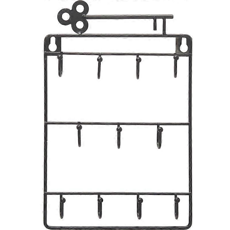 حامل مفاتيح زخرفي مثبت على الحائط مفتاح 11 خطاف ومنظم رف الحبل حامل مفتاح معدني منظم رف مفتاح وظيفي للمدخل والمطبخ وغرفة الطين