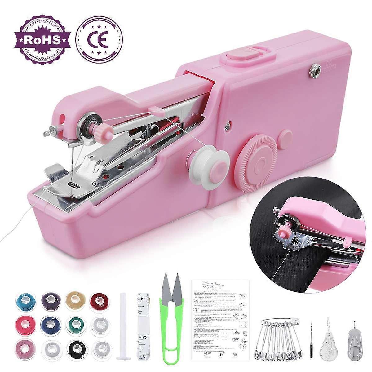 Mini Small Sewing Machine Manual Handheld Electric Sewing Machine Household Needlework Cordless Handwork Tools Accessories