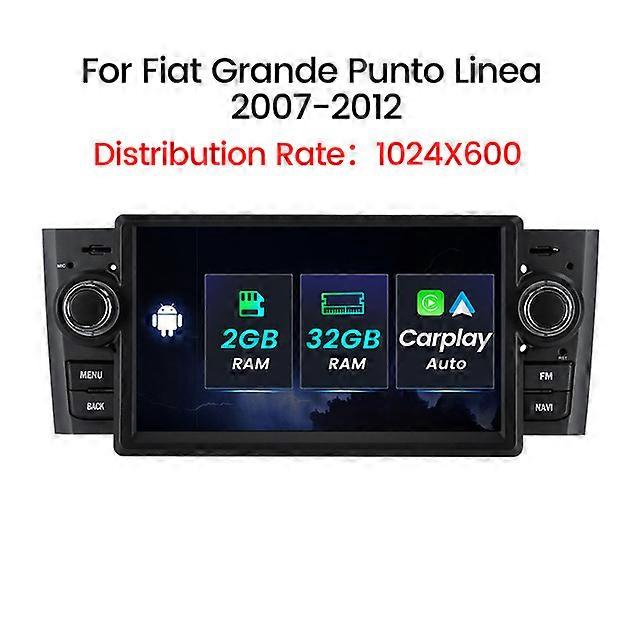 Carplay Car Radio With Screen For Fiat Grande Punto Linea 2007-2012 Autoradio Multimedia Player GPS Navigation BT Android 11