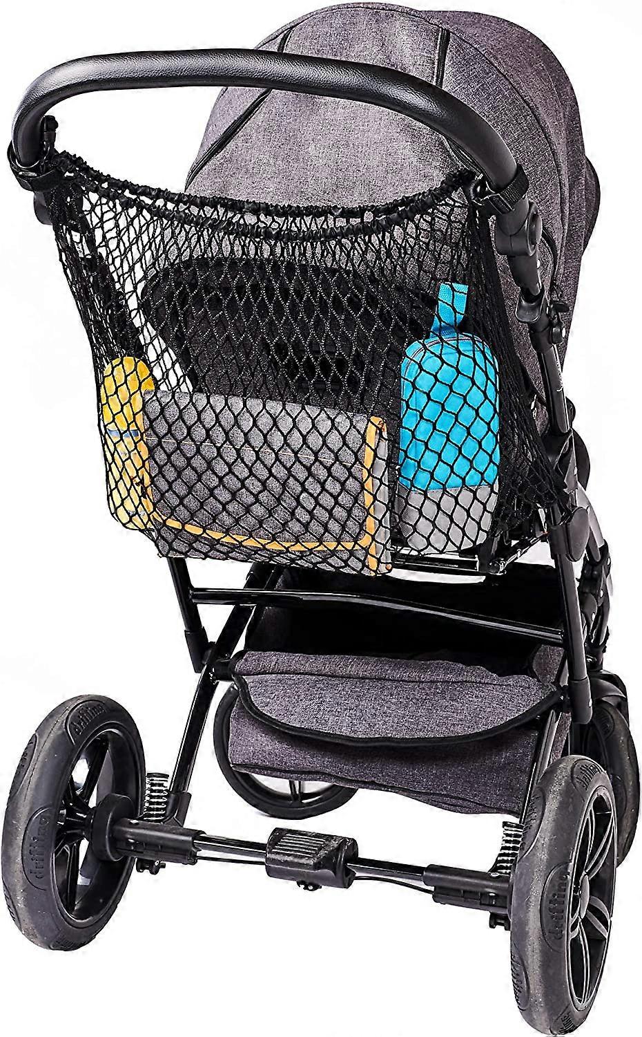 Universal XL shopping net for strollers/twin strollers/one-click closure/extra large stroller network