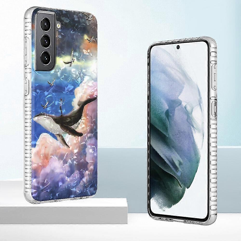 Compatible With Samsung Galaxy S21 5g Bumper Soft Tpu With Hard Imd Floral Slim Clear Shockproof Pattern Phone Case - Elephant