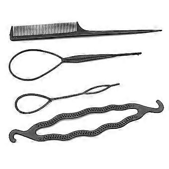 4 Pcs Hair Twist Styling Clip Stick Bun Maker Braid Tool