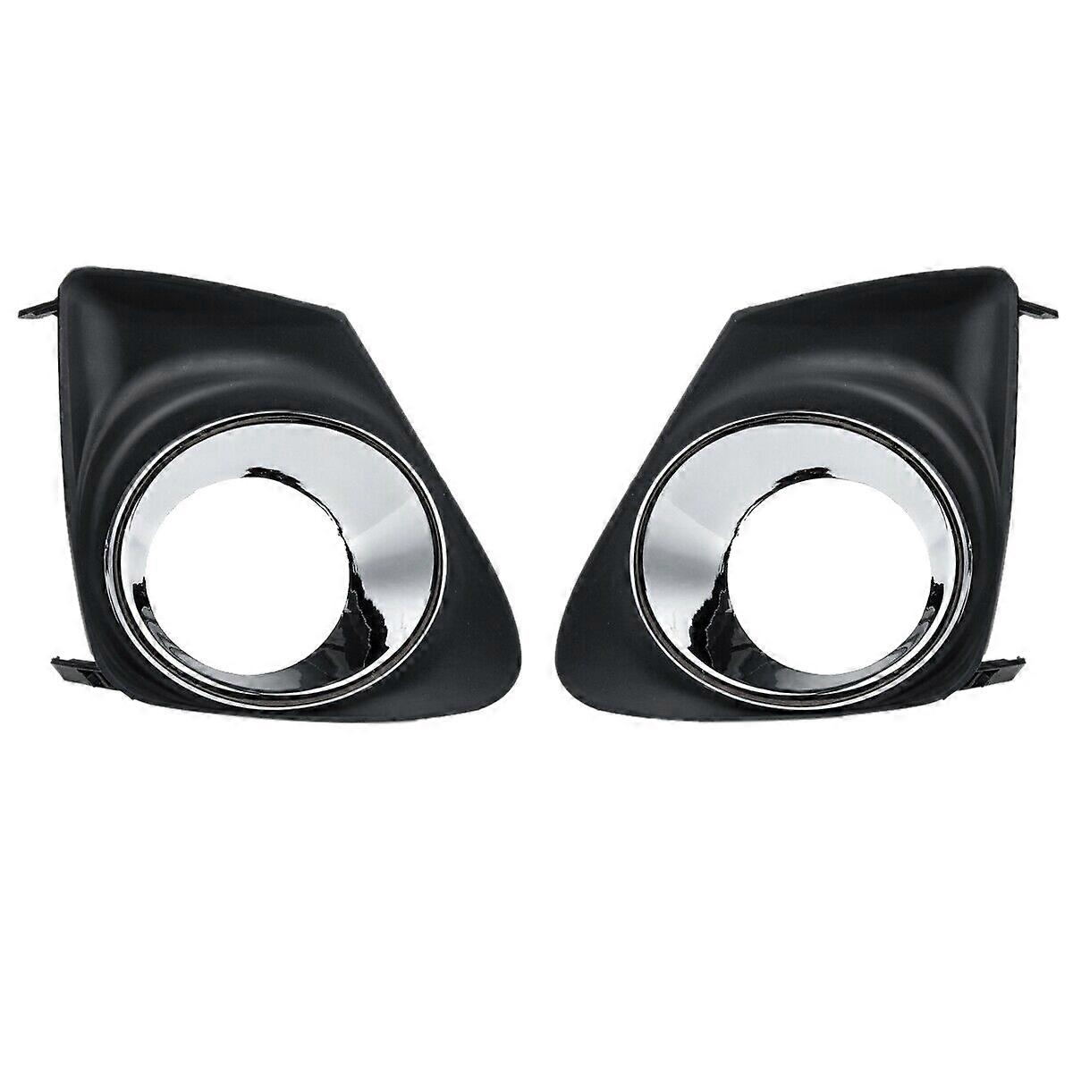 1 Pair Black & Electroplating / Matte Front Bumper Fog Lamp Covers Trim Bezel with Hole Replacement