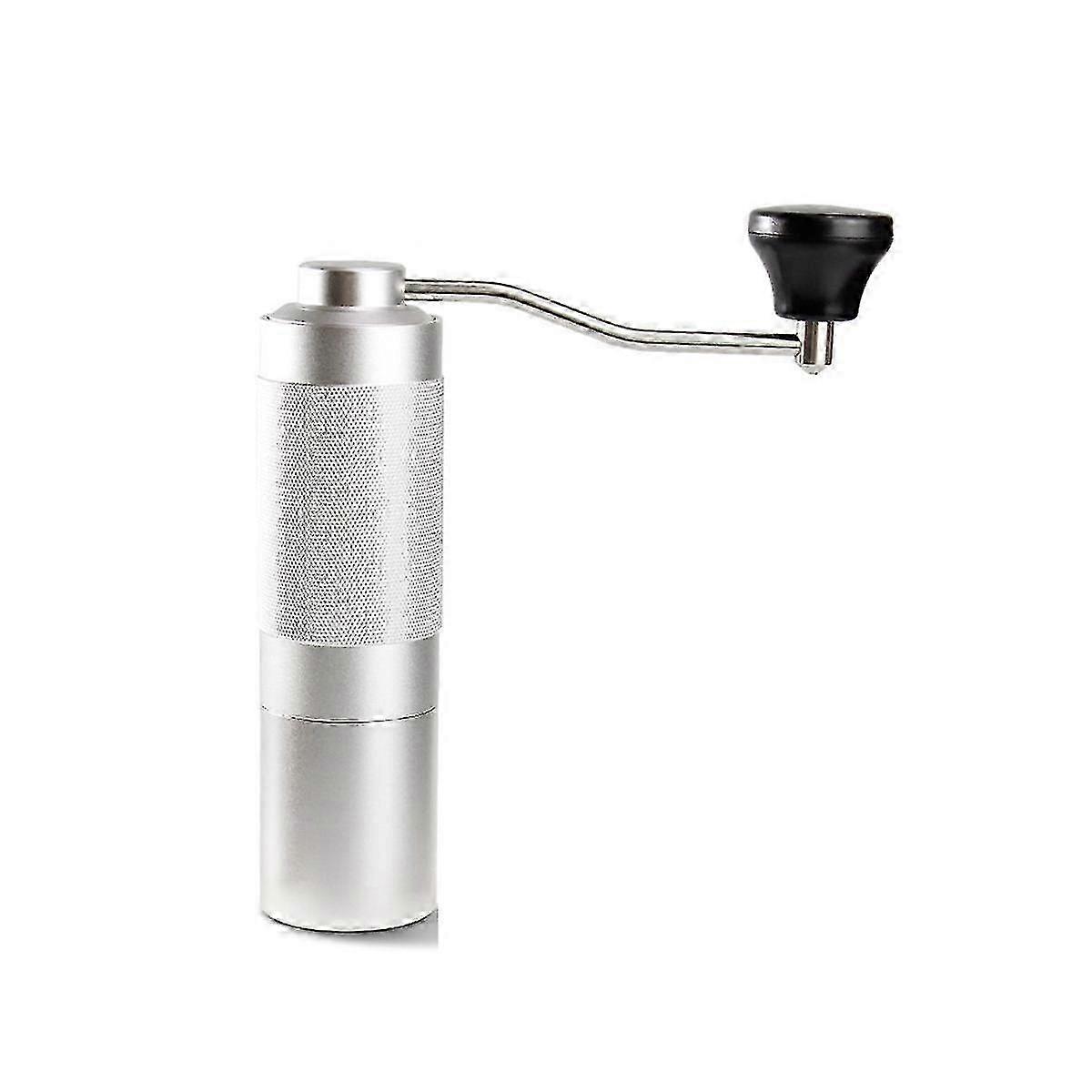 Manual Coffee Grinder Portable Adjustable Stainless Burr For Kitchen Silver