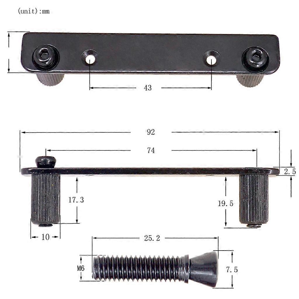 2xTremolo Bridge Double Locking Assembly Systyem Screw Support Bracket Silver