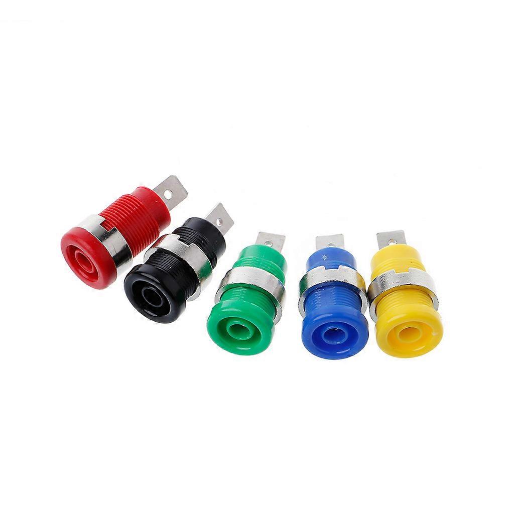 5 Pcs 4mm Banana Plugs Female Jack Socket Plug Wire Connector 5 Colors