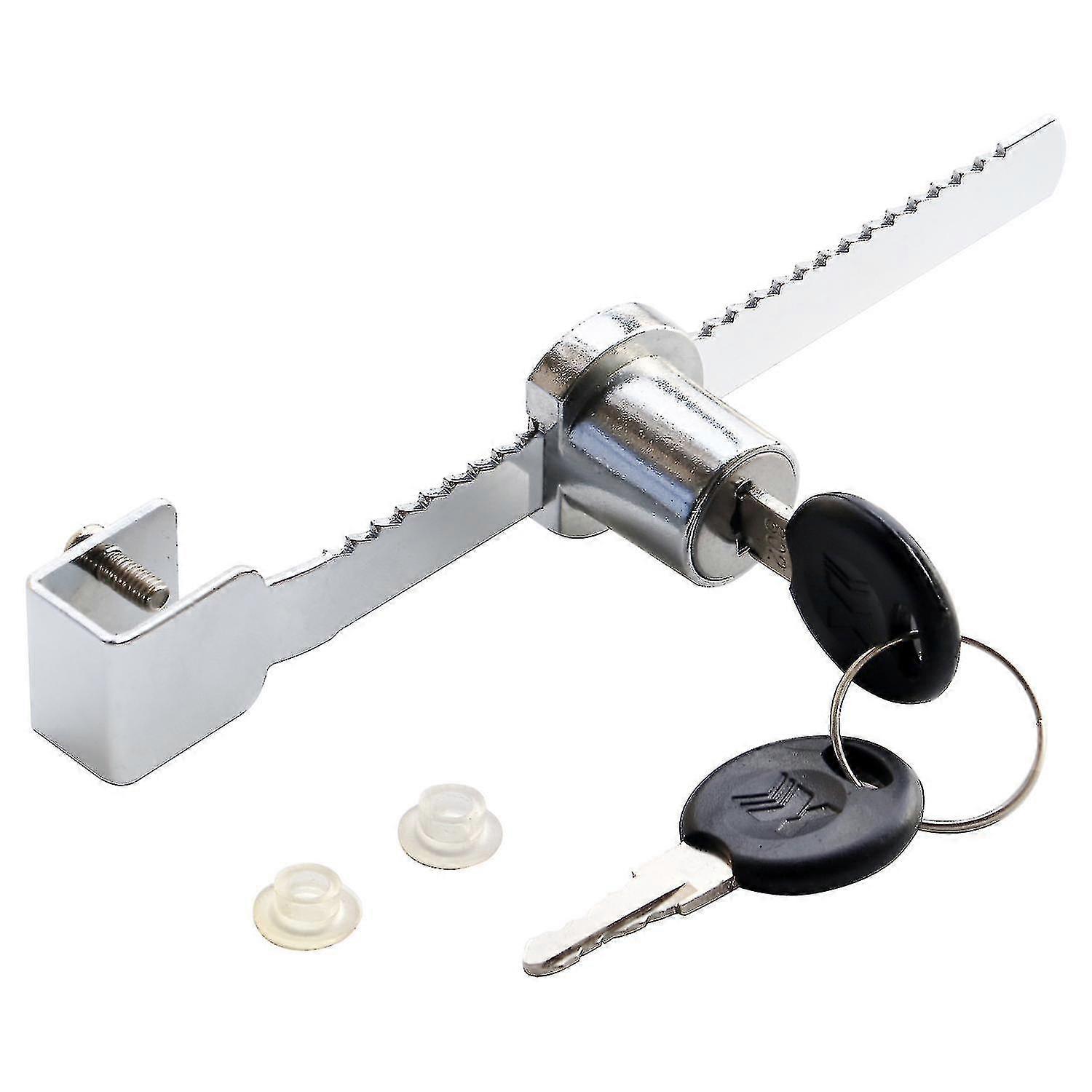 Silver Easy Install Glass Display Showcase Cabinet Slide Lock with Dual Keys - por Trixes