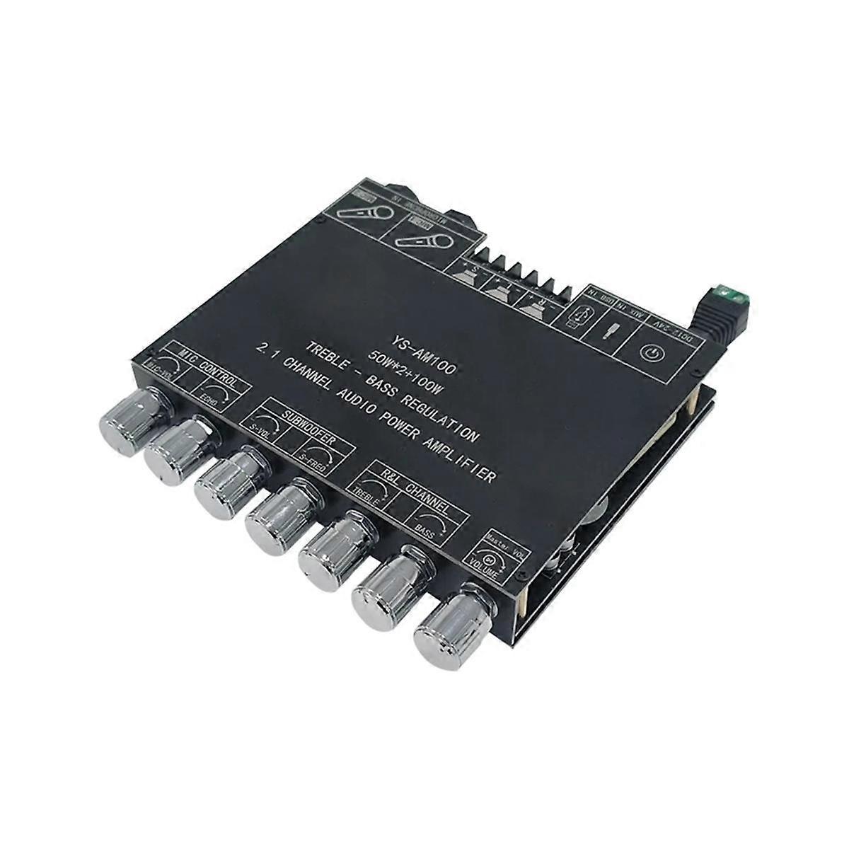 -AM100 KTV High Power Bluetooth Amplifier Board Microphone Sound All-In-One 2.1 Channel TPA3116D2 Amplifier Board