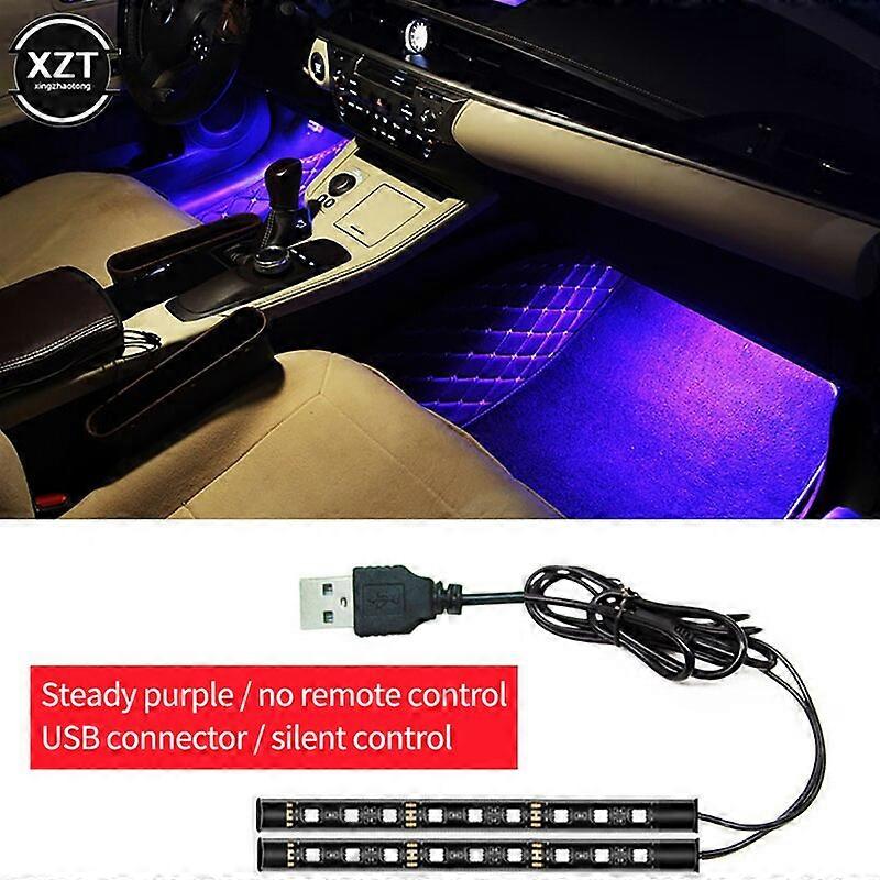 Usb Foot Pad Atmosphere Light Interior Decorative Lamp Auto Atmosphere Lamps Car-Styling 2pcs Car LED Dash Floor Foot Strip Ligh