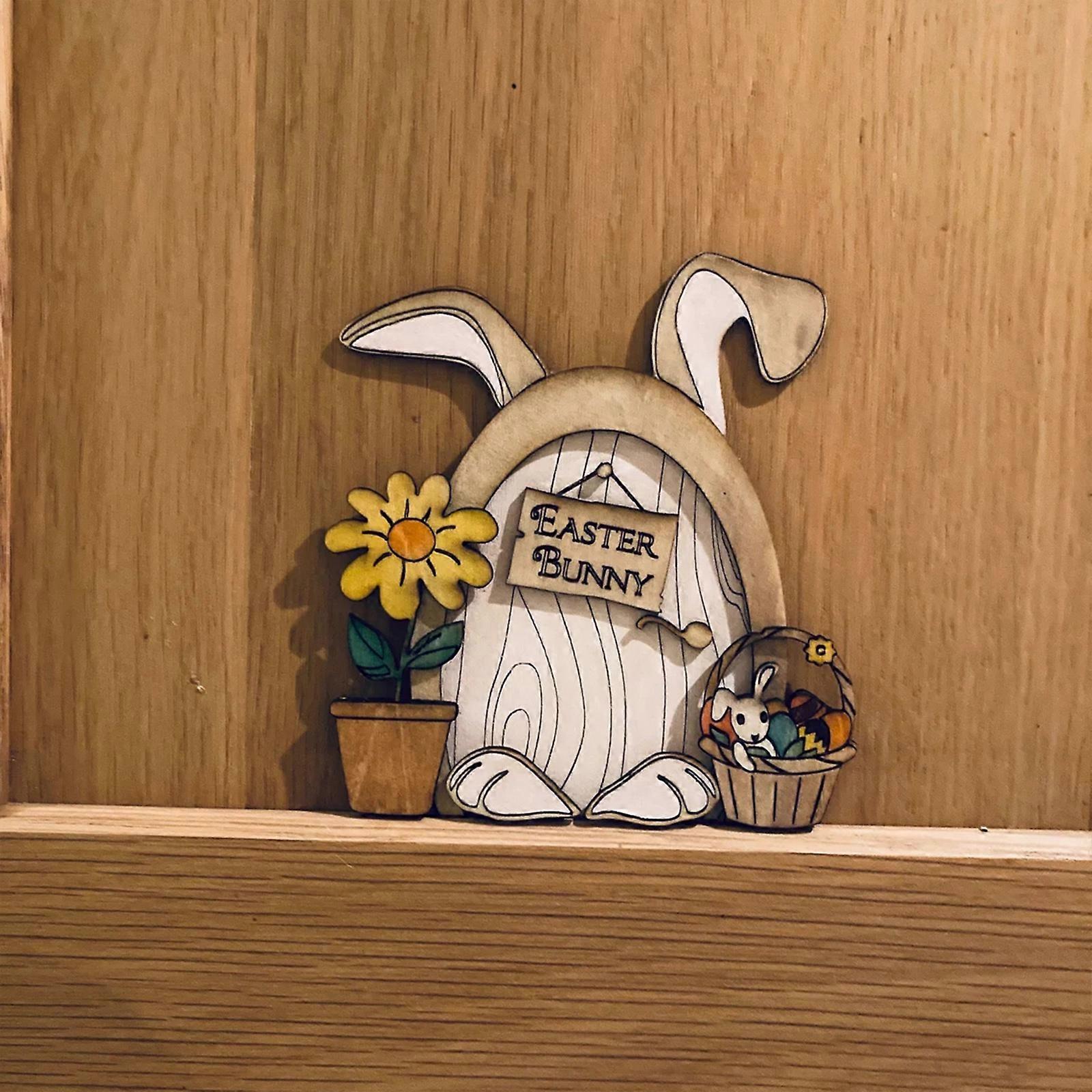 Easter Wooden Elf Door Ornament: A Whimsical and Charming Addition to Your Easter Decor2108 Explosion SZ