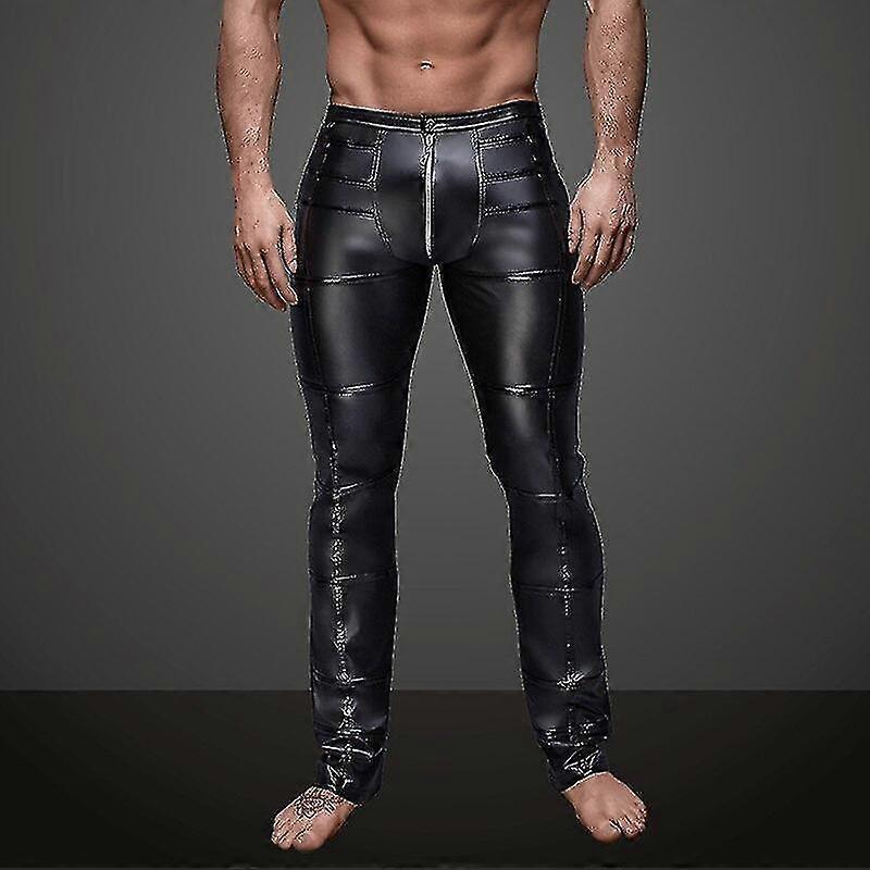 YONFA / レザーキックフレアパンツ (black) ブラックレザー フレア