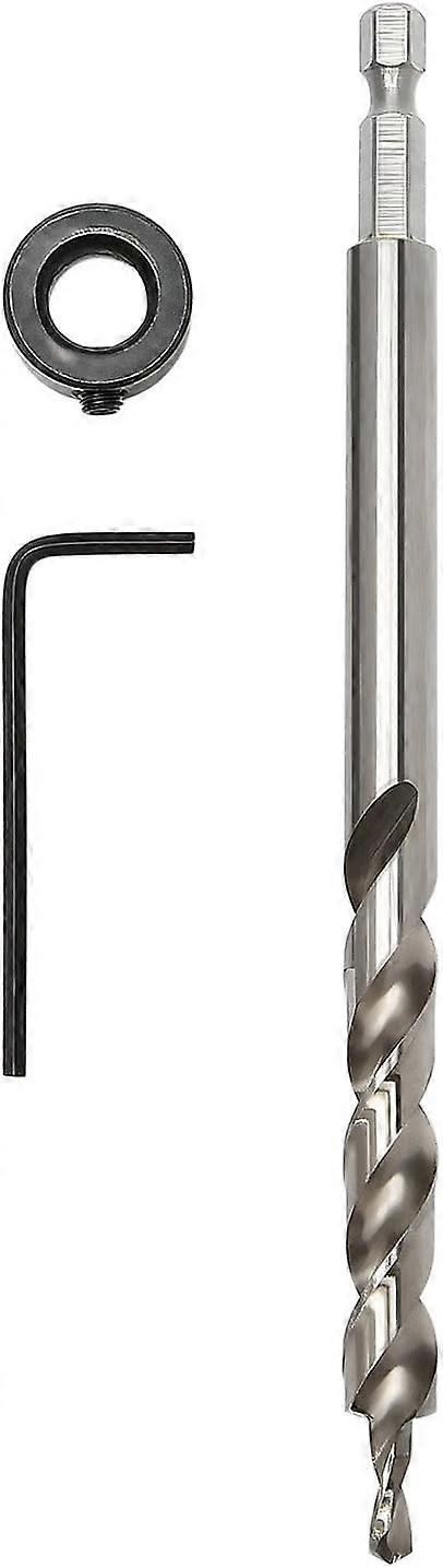 Sun Flower HSS Woodworking Drill Bits 3/8" (9.5mm) Hex Shank Drill Bits with Depth Stop (A)