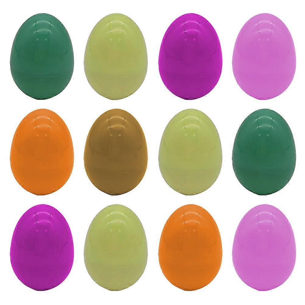 12pcs Plastic Easter Eggs Empty Eggshells Children Egg Plaything Random Color