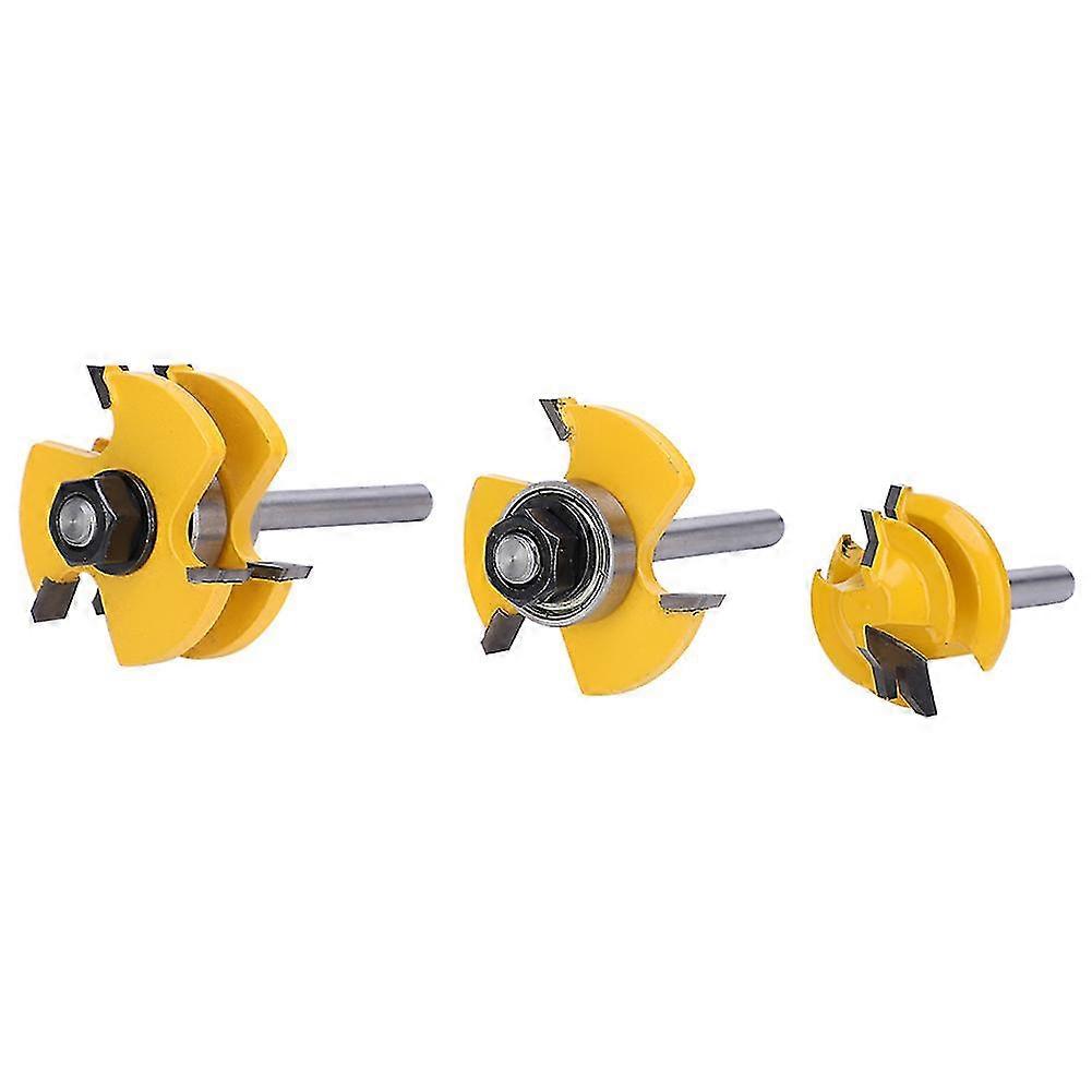 3pcs T-shaped 45 For Woodworking, 1/4 Shank, Multiple Sizes