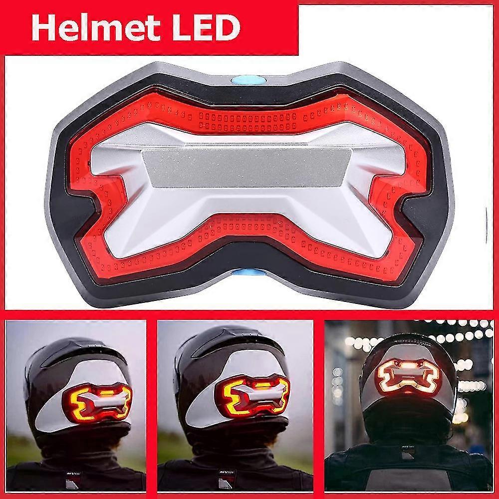Led Light Lamp For Motorcycle Helmet With Turn Signals /brake Light/warning Light/six Flash Modes/wireless Transmitter Box